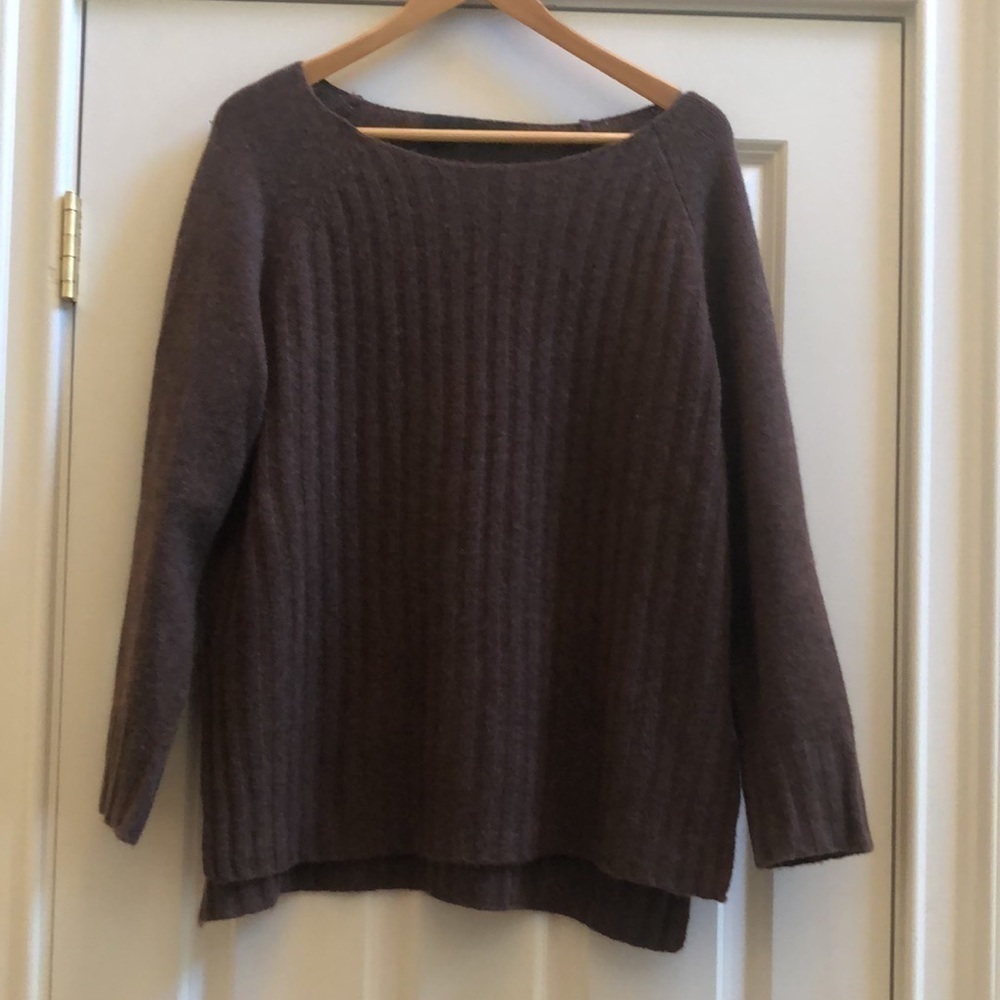 360 Cashmere Serenity Ribbed Jumper Brown M